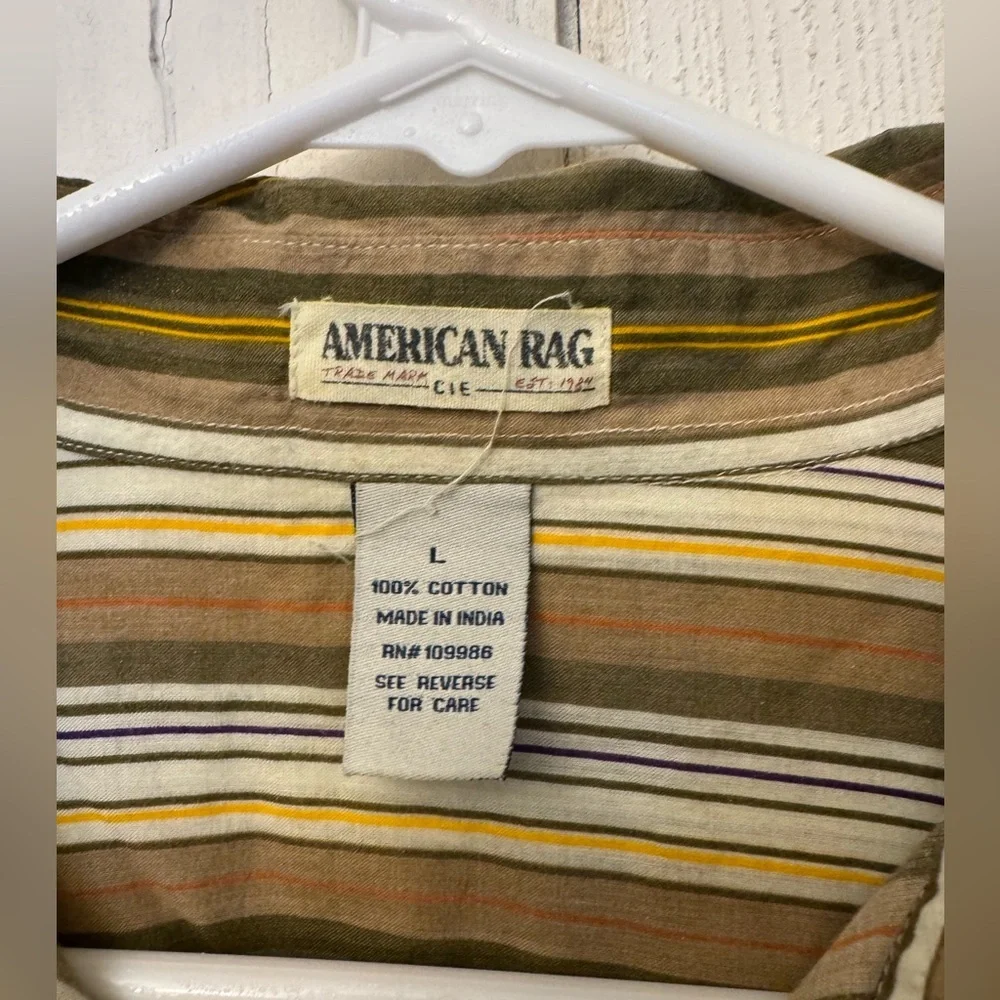 American Rag - Multi- Colored Striped Long Sleeved Button Down - Size Large